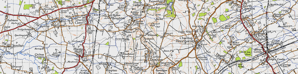 Old map of Whitcombe in 1945