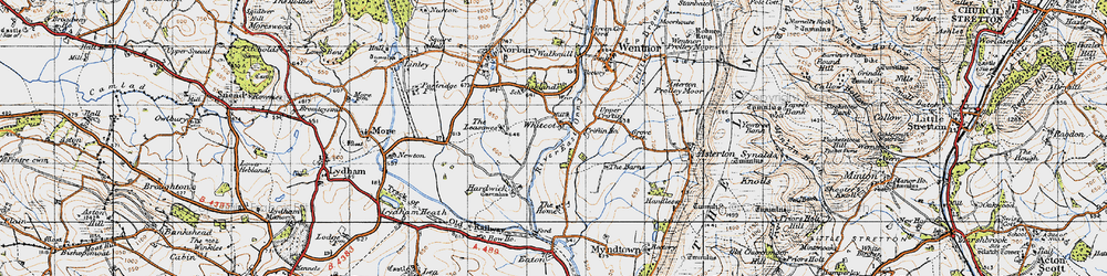 Old map of Whitcot in 1947