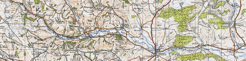 Old map of Whitcott Keysett in 1947