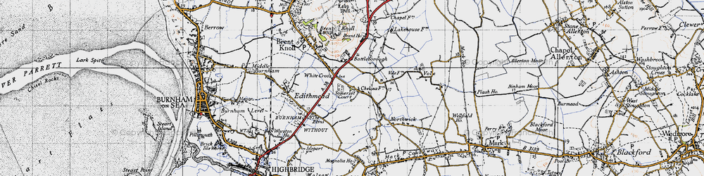 Old map of Battleborough in 1946