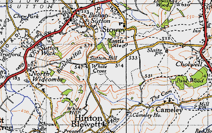 Old map of White Cross in 1946