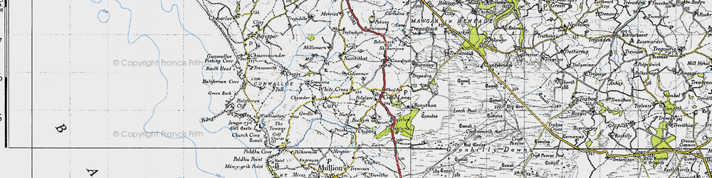 Old map of White Cross in 1946