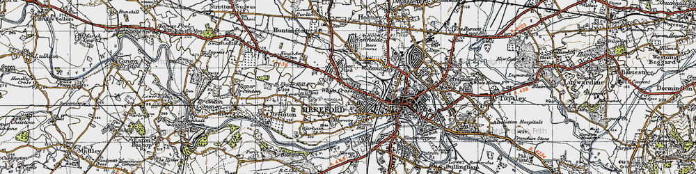 Old map of White Cross in 1947