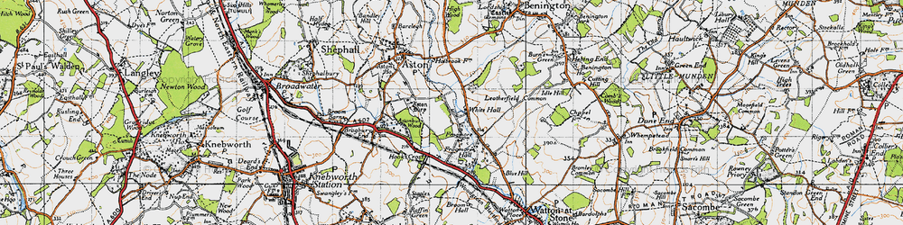 Old map of White Hall in 1946