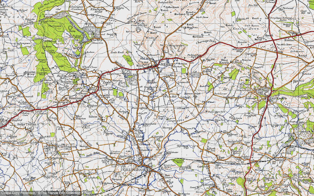 Old Map of White Hill, 1945 in 1945