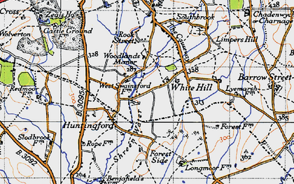 Old map of White Hill in 1945