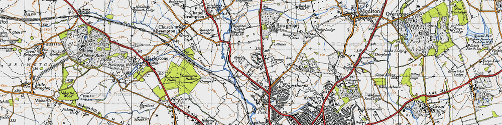 Old map of Boughton Grange in 1946