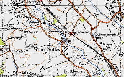 Old map of White Notley in 1945