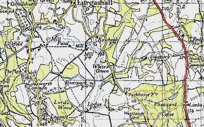 Old map of White's Green in 1940