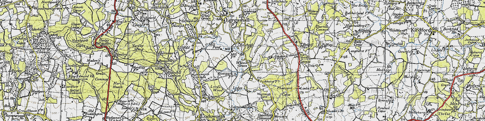 Old map of White's Green in 1940