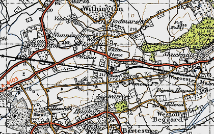 Old map of White Stone in 1947