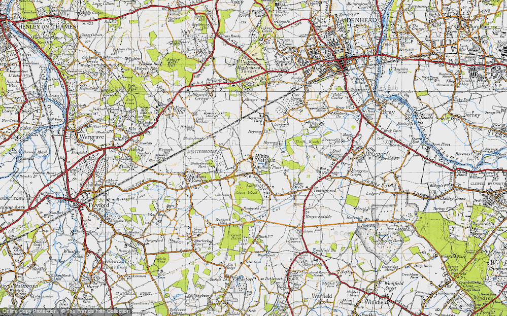 Old Map of White Waltham, 1947 in 1947