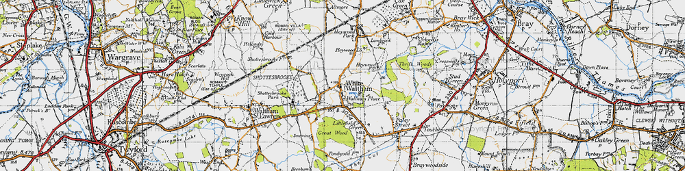 Old map of White Waltham in 1947
