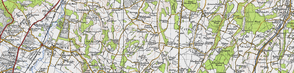 Old map of Whiteacre in 1947