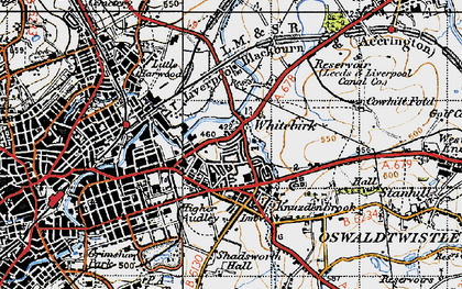 Old map of Whitebirk in 1947