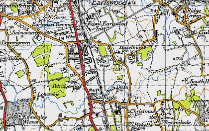 Old map of Whitebushes in 1940