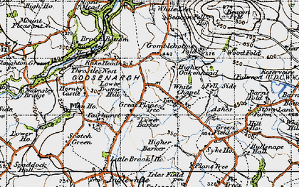 Old map of Barns Fold Resrs in 1947