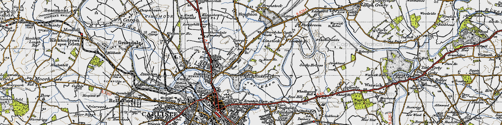 Old map of Whiteclosegate in 1947