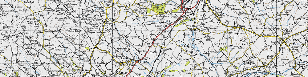 Old map of Whitecross in 1946