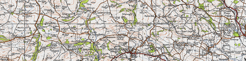 Old map of Whitefield in 1946