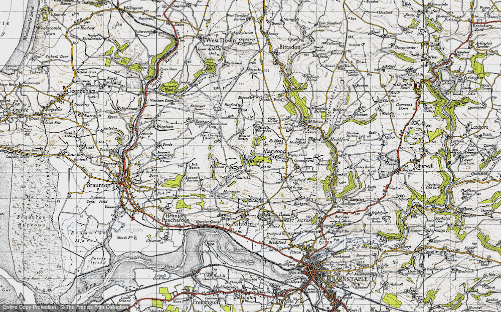 Old Map of Whitehall, 1946 in 1946