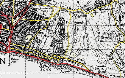 Old map of Whitehawk in 1940