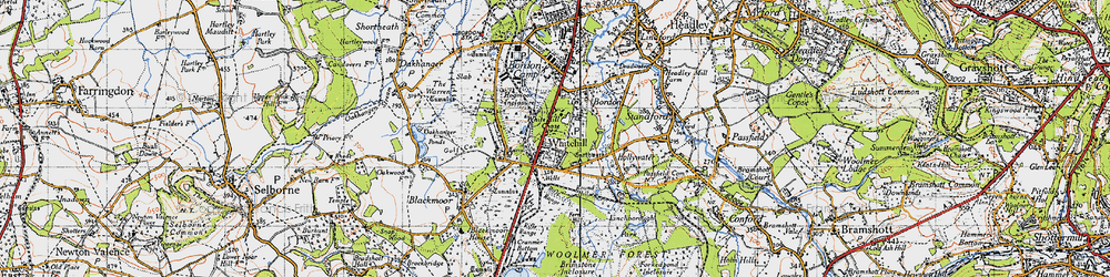 Old map of Whitehill in 1940