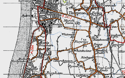 Old map of Whiteholme in 1947