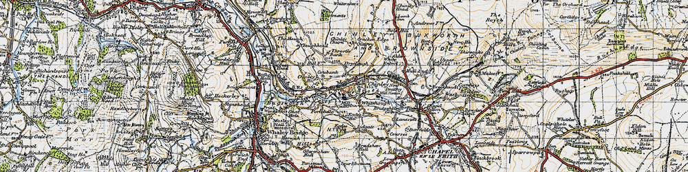 Old map of Whitehough in 1947