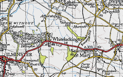 Old map of Whitelackington in 1945