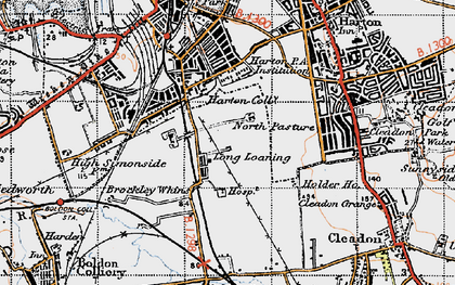 Old map of Whiteleas in 1947