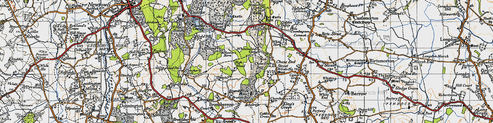 Old map of Whiteleaved Oak in 1947