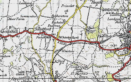Old map of Whiteley Bank in 1945