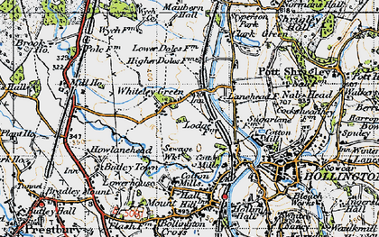 Old map of Whiteley Green in 1947