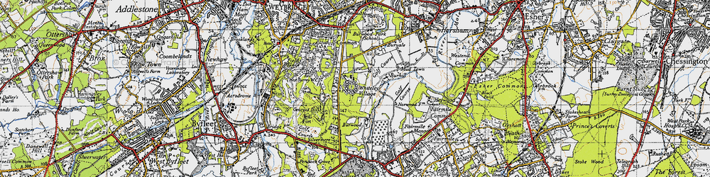 Old map of Whiteley Village in 1940