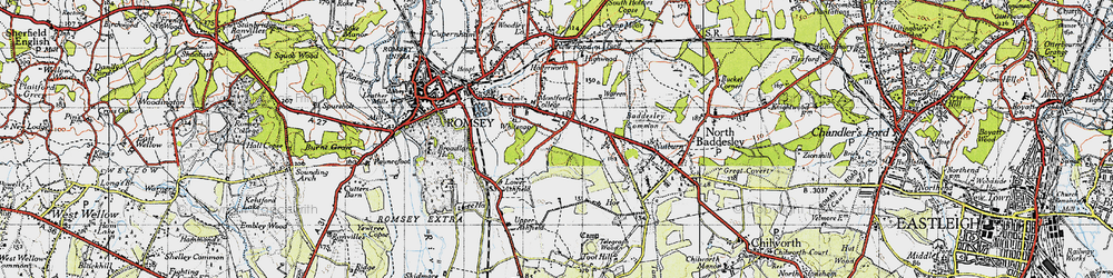 Old map of Whitenap in 1945