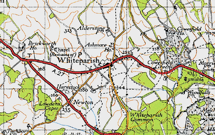 Old map of Whiteparish in 1940