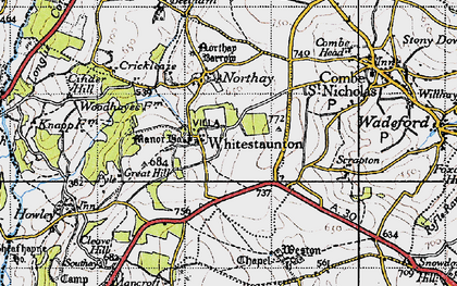 Old map of Whitestaunton in 1946