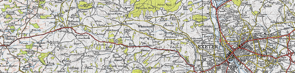 Old map of Whitestone Wood in 1946