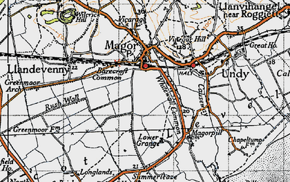 Old map of Whitewall Common in 1946