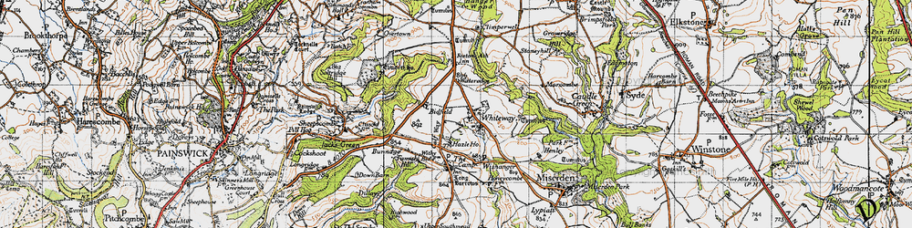 Old map of Whiteway in 1946