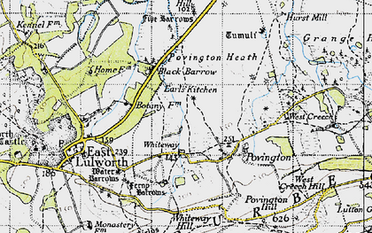 Old map of Whiteway in 1946