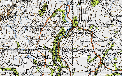 Old map of Whitewell in 1947