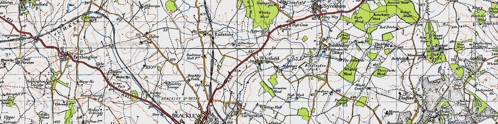 Old map of Whitfield in 1946