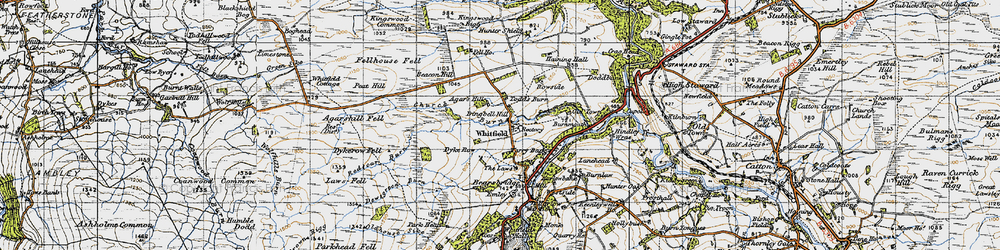 Old map of Agarshill Fell in 1947