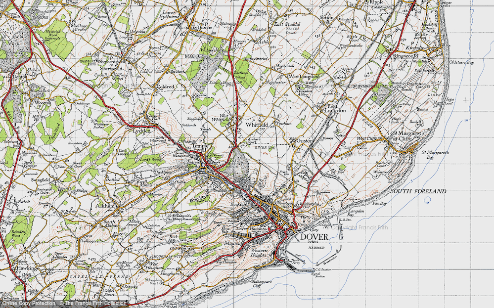 Old Map of Whitfield, 1947 in 1947