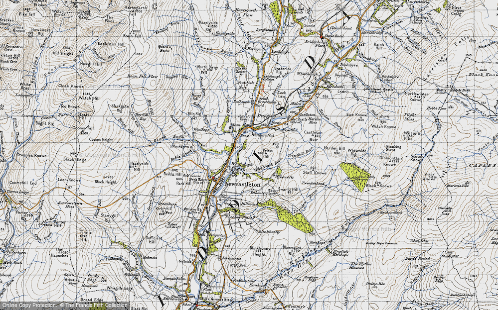 Old Map of Historic Map covering Birny Fell in 1947