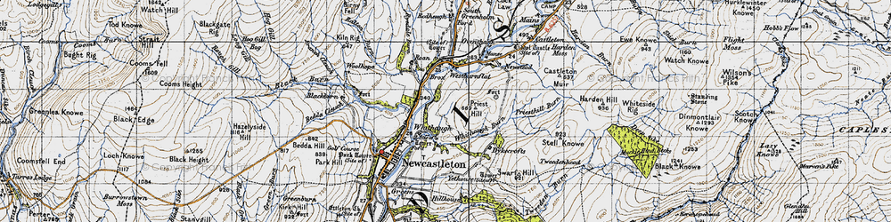 Old map of Brox in 1947