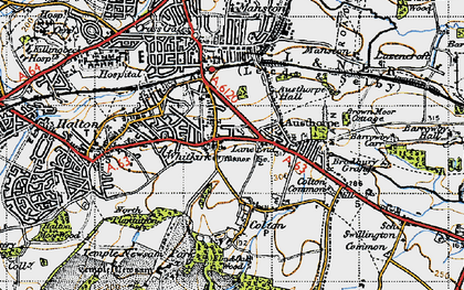 Old map of Whitkirk in 1947