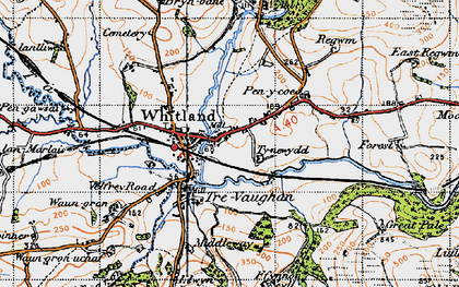Old map of Whitland in 1946